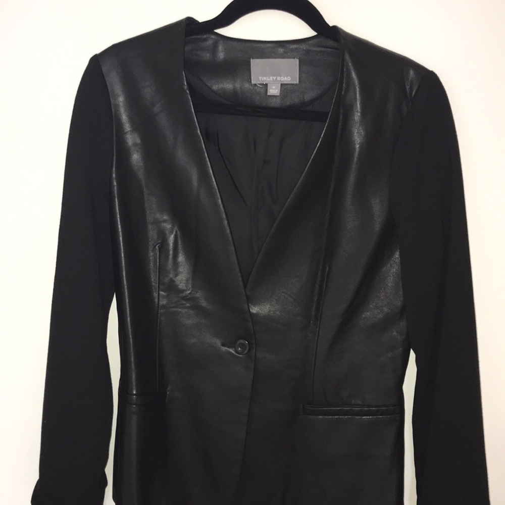 Tinley Road vegan leather blazer